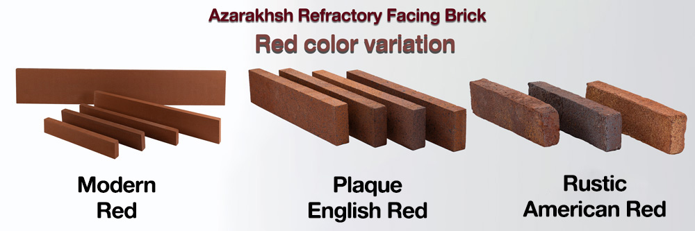 Colors types of Red Azarakhsh facing refractory bricks
