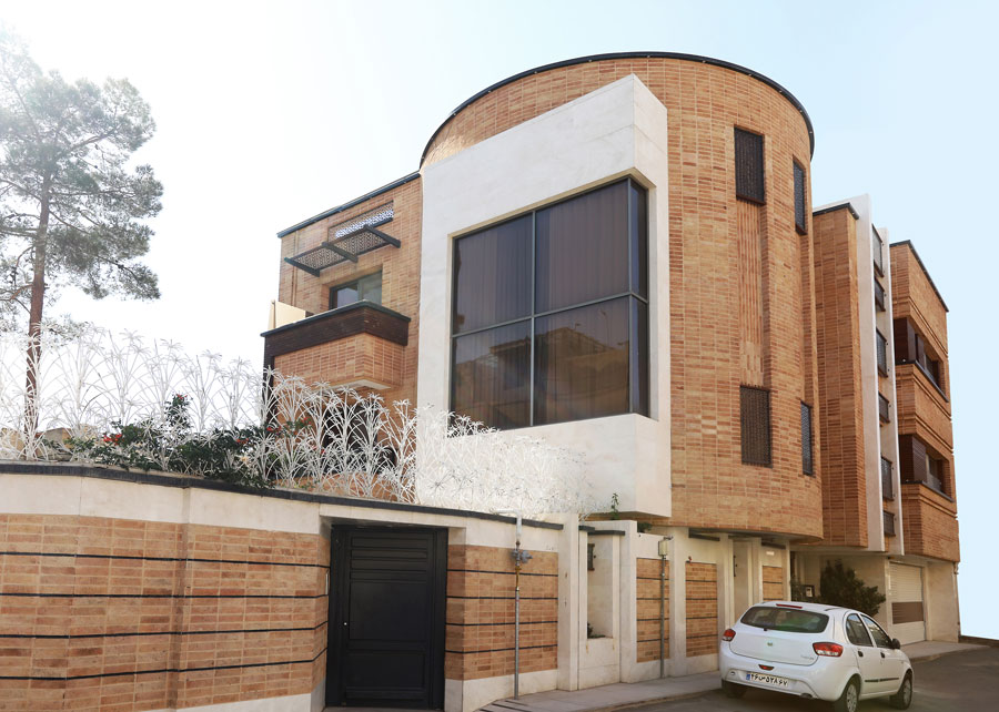 Brick-faced villa