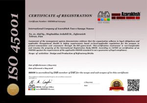 ISO 45001 certification-Azarakhsh facade brick