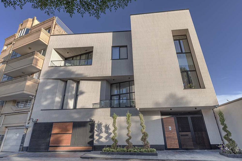 White brick facade building