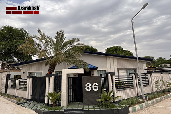 Villa with Azarakhsh white brick facade