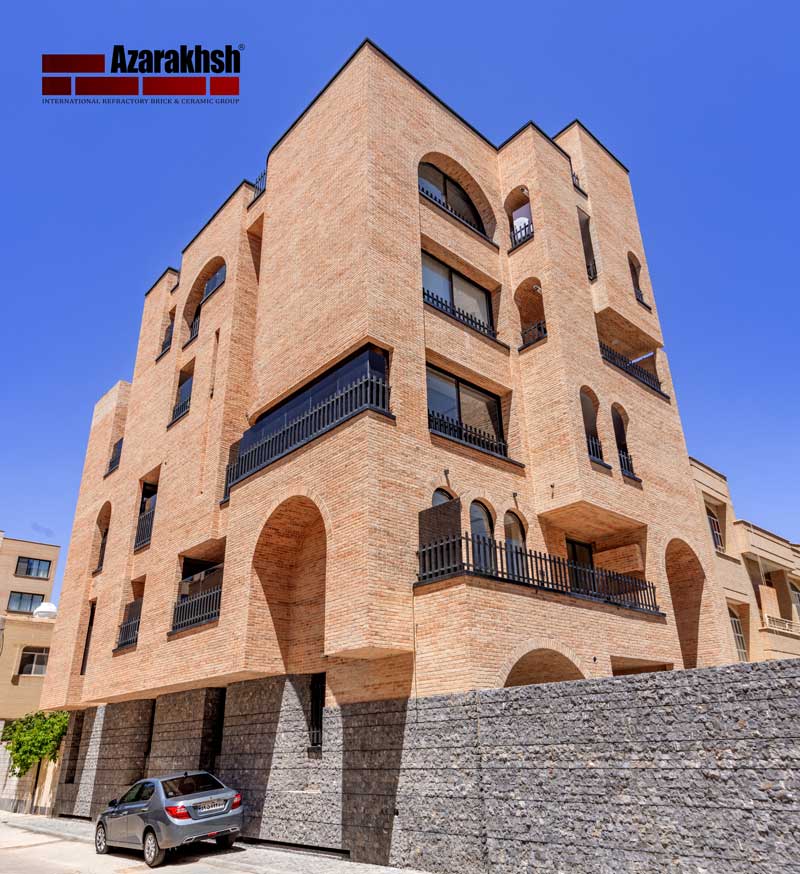 Building facade with Azarakhsh rustic brick