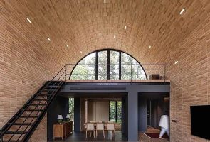 How is brickwork installed under the roof