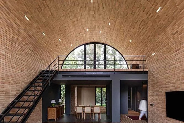 How is brickwork installed under the roof