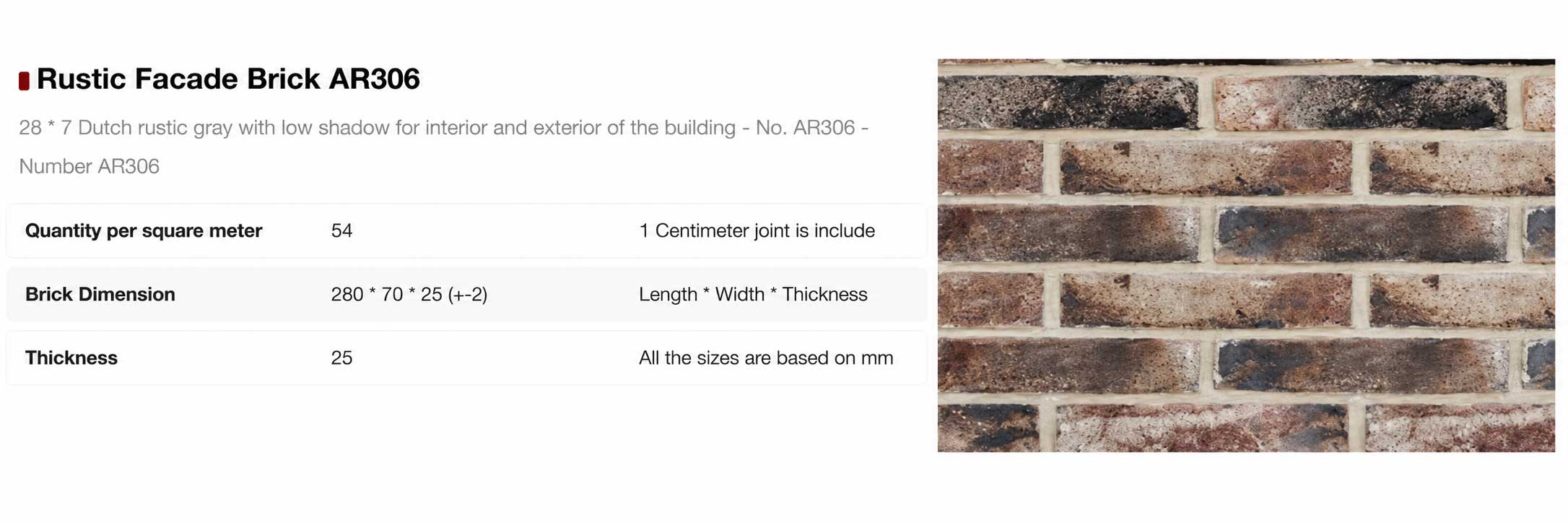 Handmade rustic facing brick